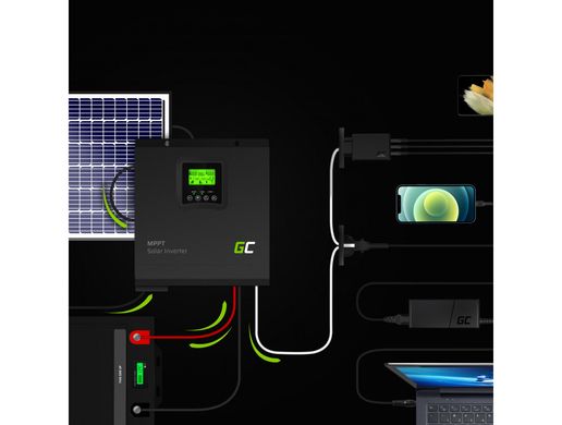 Інвертор Solar Inverter Off Grid converter With MPPT Green Cell Solar Charger 24VDC 230VAC 3000VA/3000W Pure Sine Wave, INVSOL02 INVSOL02
