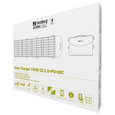 Портативна сонячна батарея Sandberg Solar Charger 100W QC3.0+PD+DC, 420-81 420-81