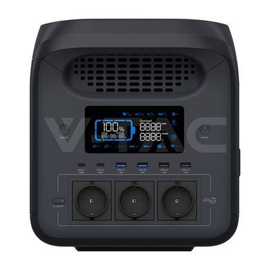 Портативна зарядна станція V-TAC VT-10008 1800 Вт, 1229 Вт&middot;год, LiFePO₄, Wi‑Fi, VT-10008 VT-10008