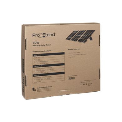Портативна сонячна панель ProXtend Solar Panel 60W, PX-60WSP PX-60WSP